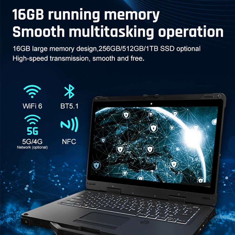 13.3 Inch IP65 4G LTE Rugged Tablet PC New Arrival Original Tablet Laptop PC Explosion Proof Touch Screen Rugged Laptop Computer