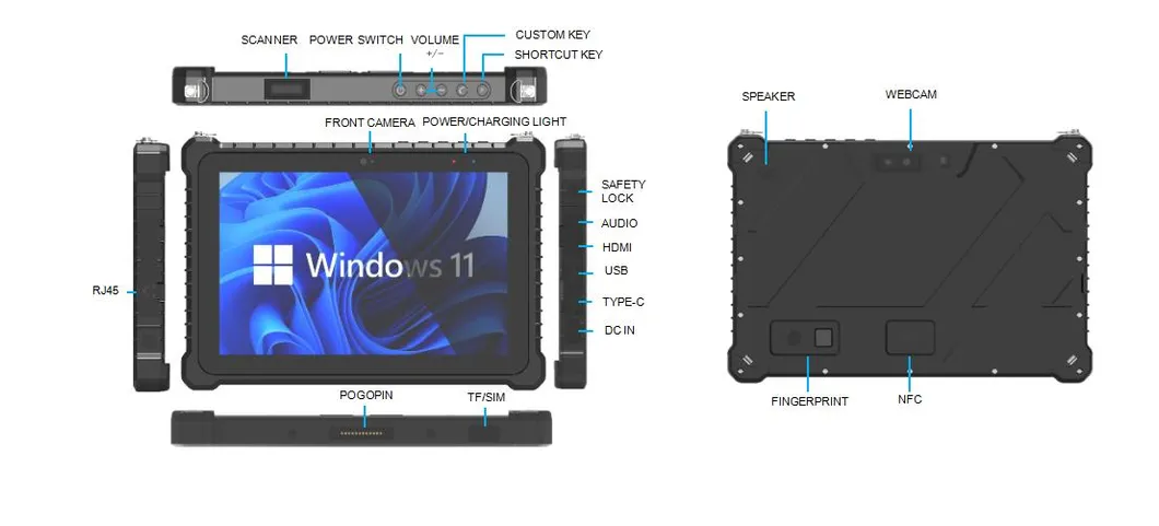 Rugged Tablet Front View