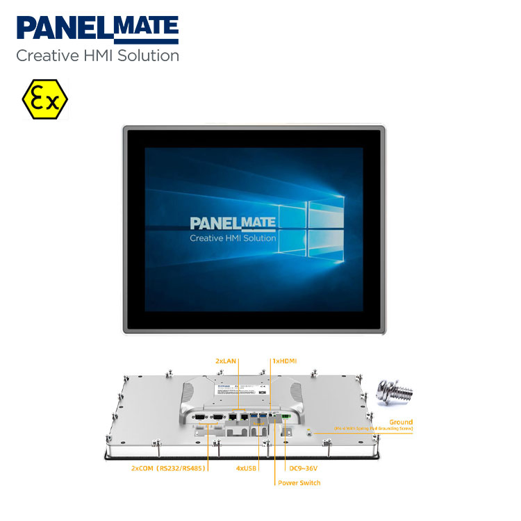 15 Inch IP65 Rugged Explosion-Proof Industrial Control Panel PC HMI PLC Kvm Extender Atex-Ex Control Panel PC Industrial PC All-in-One PC
