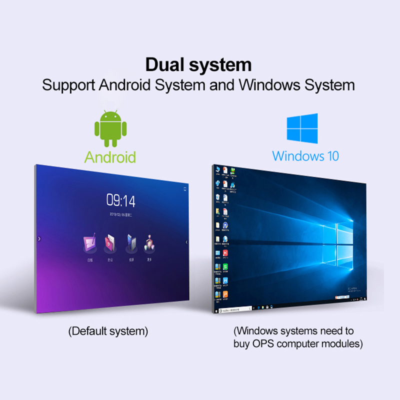 4K Ultra Thin 65 Inch Interactive Smart LED Conference Machine P1.875 All-in-One LED 4mm AG Tempered Glass All-in-One Display