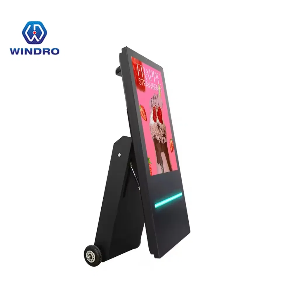 32 43 55 Inch Outdoor Digital Signage Poster High Brightness LCD Screen Video Display Ad Player Waterproof Foldable Portable Advertising Equipment Battery