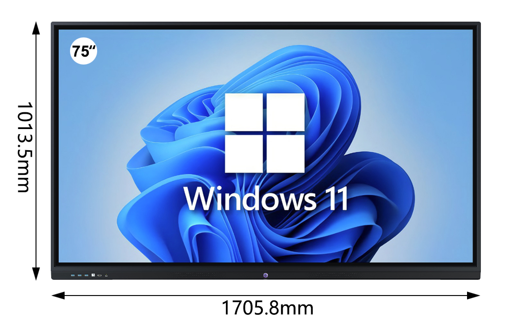 75 Inch Dual System Internet LED Touch Computer Touch Interactive Flat Panel Smart Board Miboard Kiosk Conference Meeting Whiteboard Display LCD