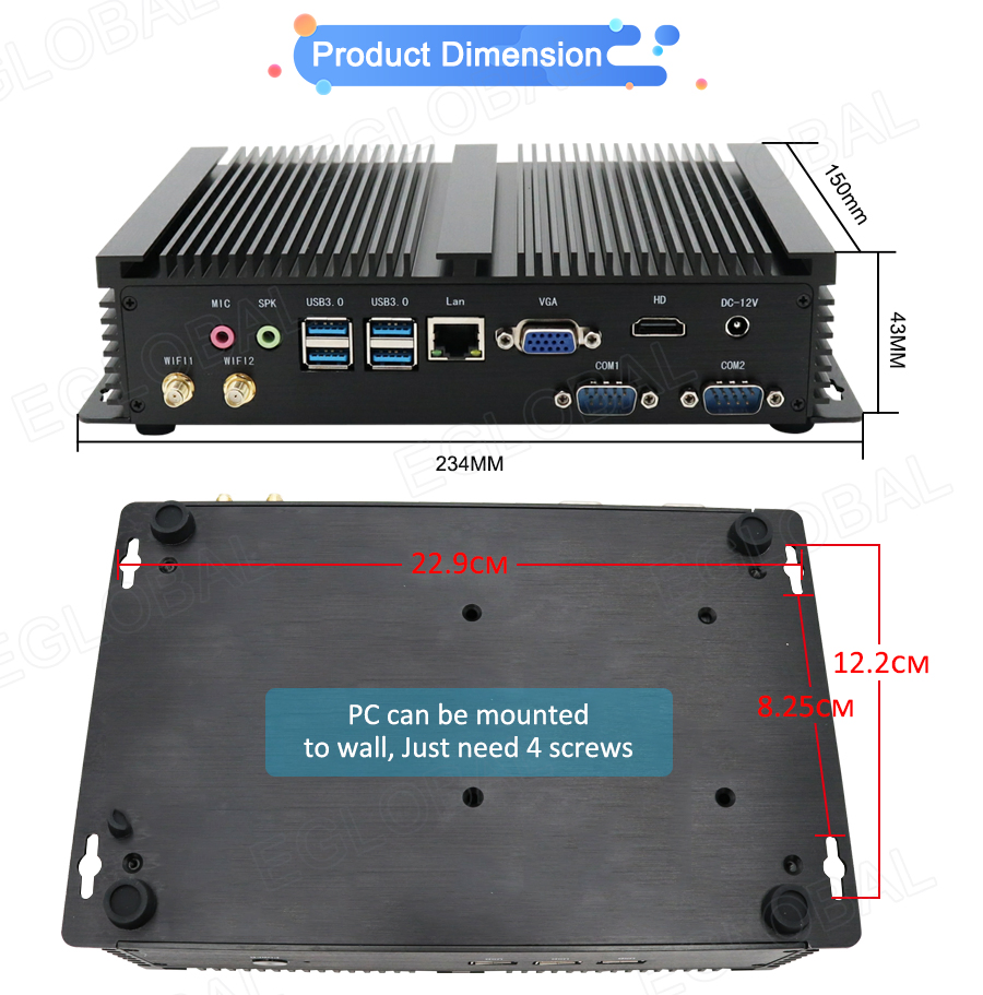 High-Performance Industrial Mini PC Core I3-6157u 16g D4 512g SSD WiFi5 Rugged Water-Proof Computer