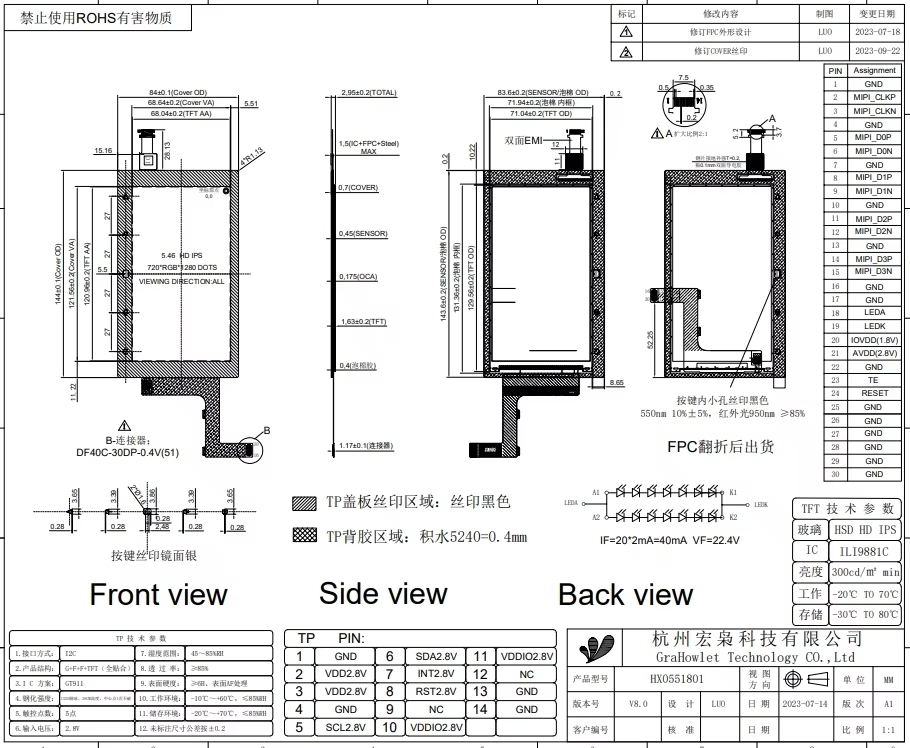 Robust 5.5-Inch Hx0551801 Industrial Touchscreen Display for Automation Needs