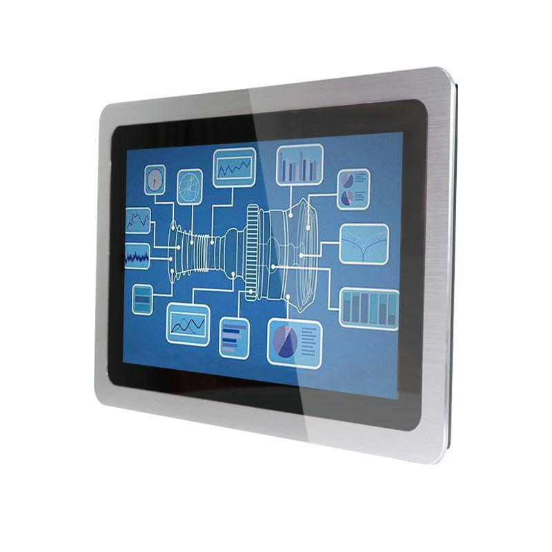 Embedded 15.6" Touchscreen Panel PC, 3mm Tempered Glass Wall Mount Rugged Industrial Computer with RS232