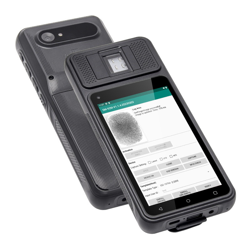 Uniwa F501 Android PDA Rugged 2D Barcode Scanner Handheld Terminal with Biometric Fingerprint Reader