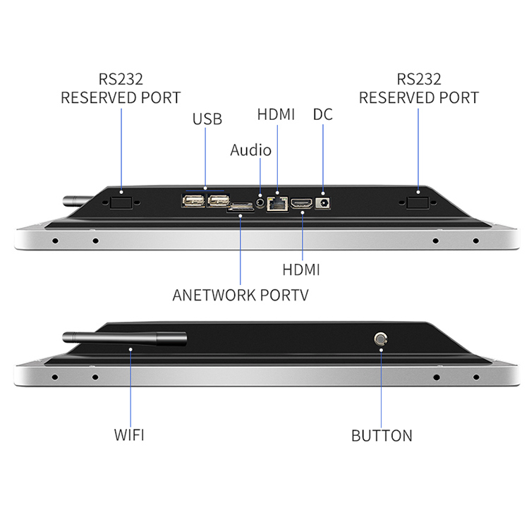 11.6 Inch Industrial Panel PC, True Flat Embedded Wall-Mounted Capacitive Touch Screen, All-in-One Industrial Tablet