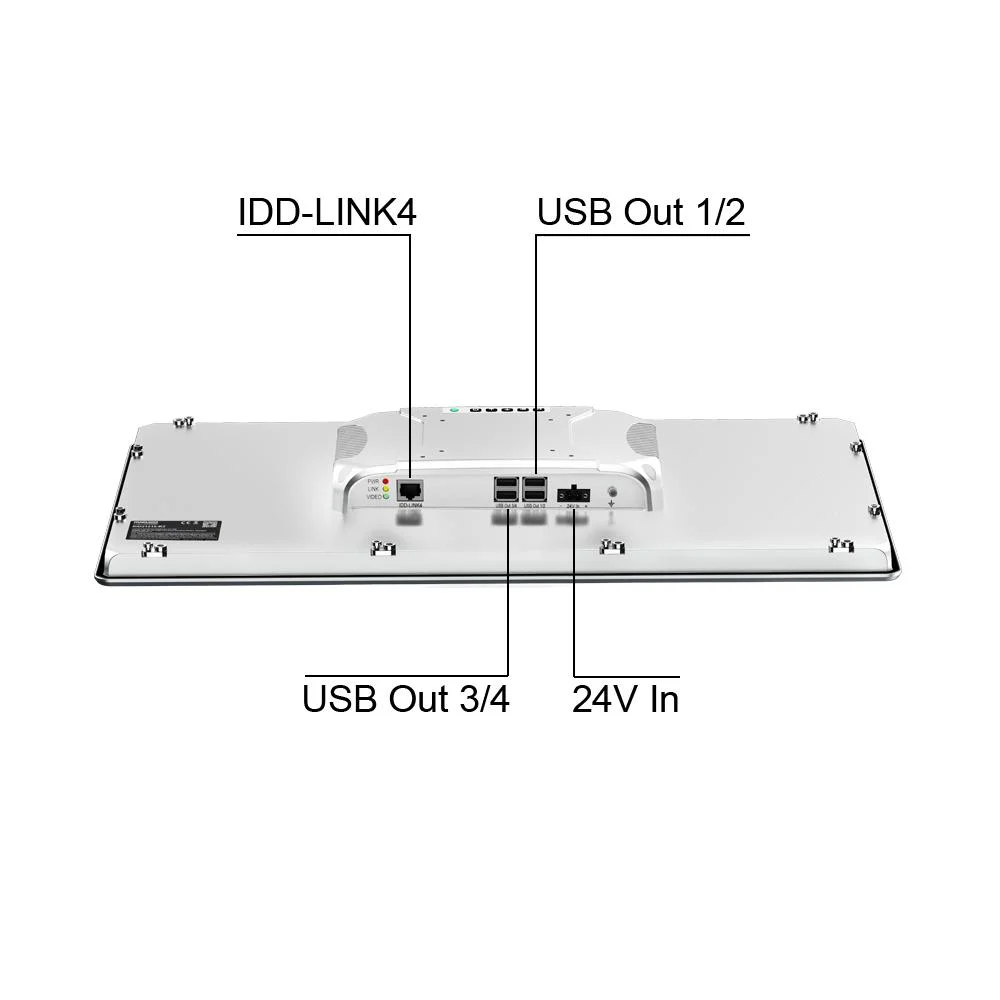 21.5 Inch Embedded Industrial Panel Touch Monitor IP65 Waterproof&Dustproof Resistive Touchscreen Industrial Display with RJ45 Idd-Link4