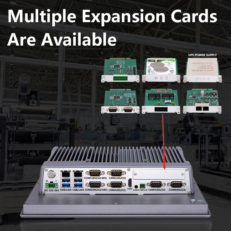 IEC 62321 12.1 Inch LED Screen Fanless Embedded Panel PC J1900/J6412 Industrial Touch All in One PC Computer with 2*Rj-45, 4*USB, 6*COM