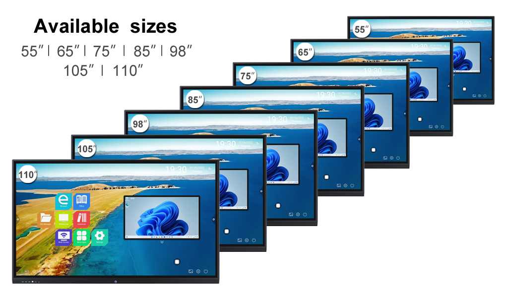 75 Inch Dual System Internet LED Touch Computer Touch Interactive Flat Panel Smart Board Miboard Kiosk Conference Meeting Whiteboard Display LCD