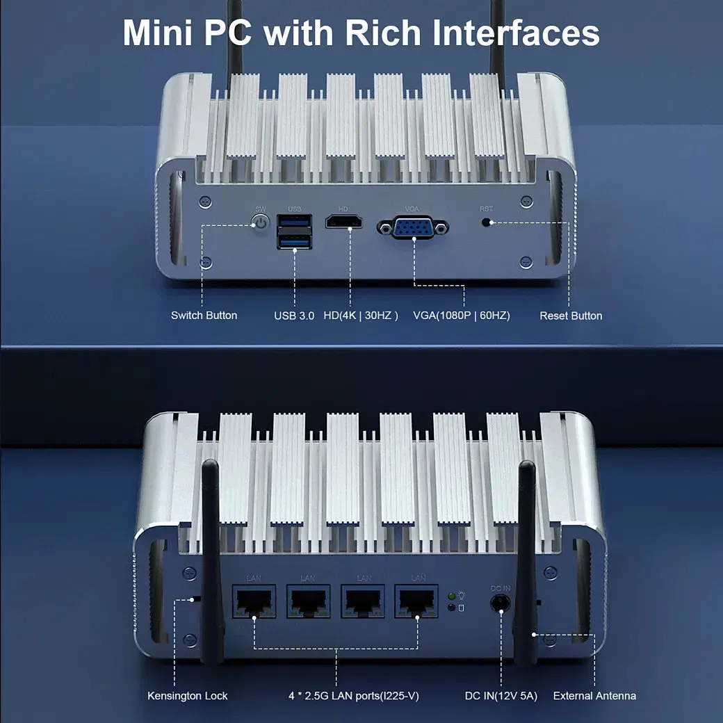 Hystou Factory OEM Industrial Embedded Kiosk All in One PC HD Windows Desktop Computer Fanless CNC Machinery Use Rugged Mini PC