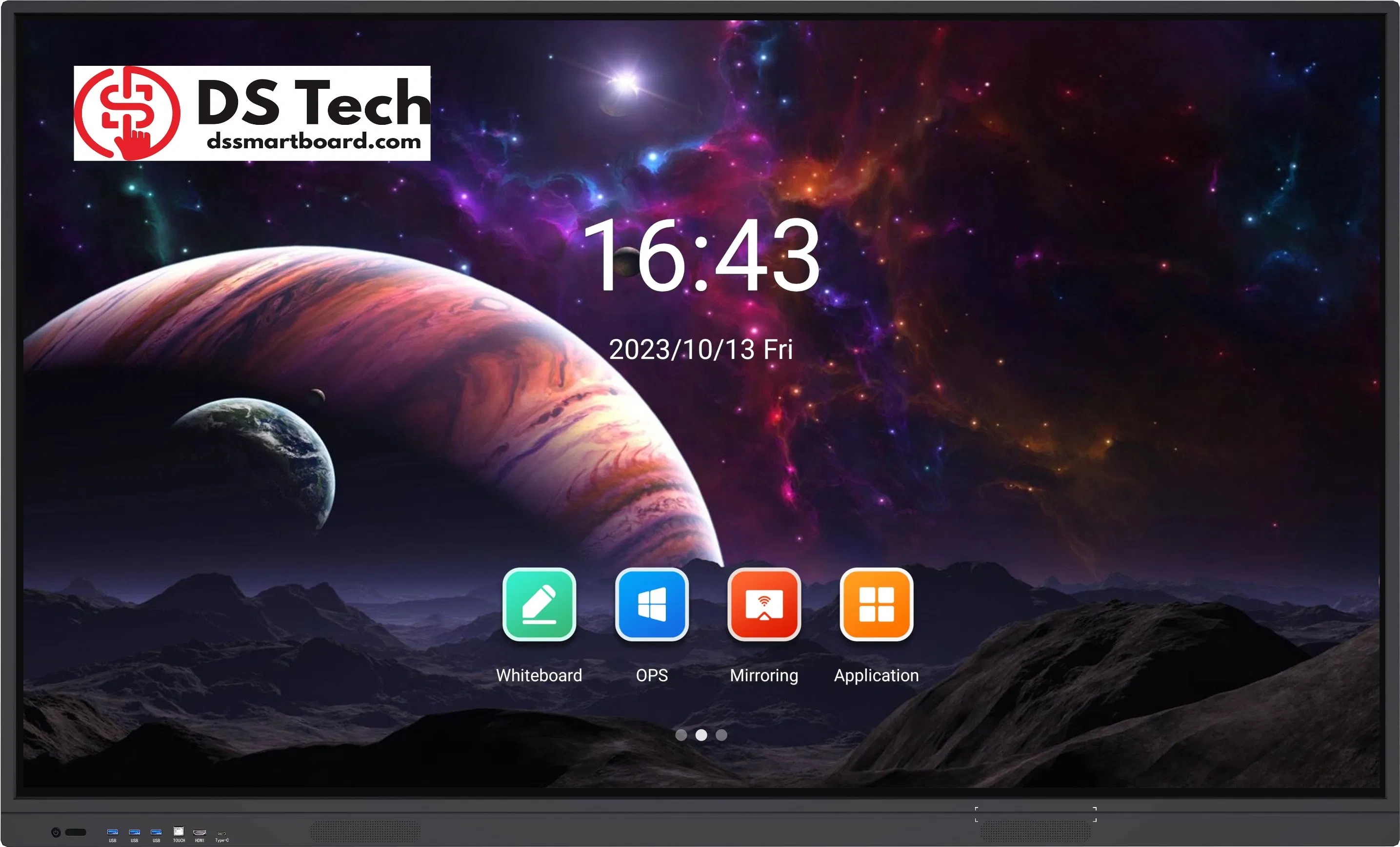 65 75 85 inch 4K Interactive Smart Board Touch Screen Teaching Digital Boards &nbsp;Dual system Android 14 Win 10 for school and office