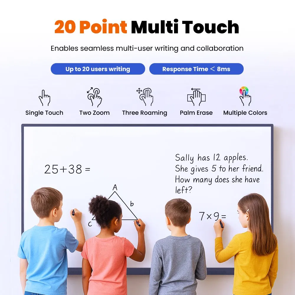 75 Inch Touch Screen Interactive Flat Panel All in One Smart Board for School Education
