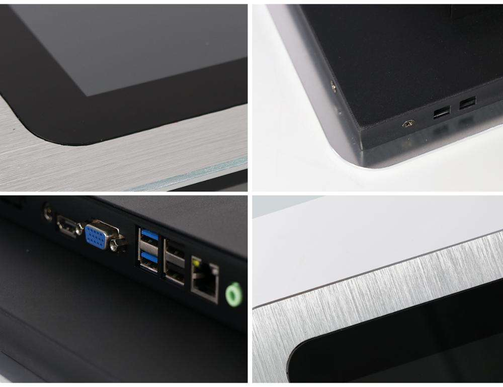 Embedded 15.6" Touchscreen Panel PC, 3mm Tempered Glass Wall Mount Rugged Industrial Computer with RS232