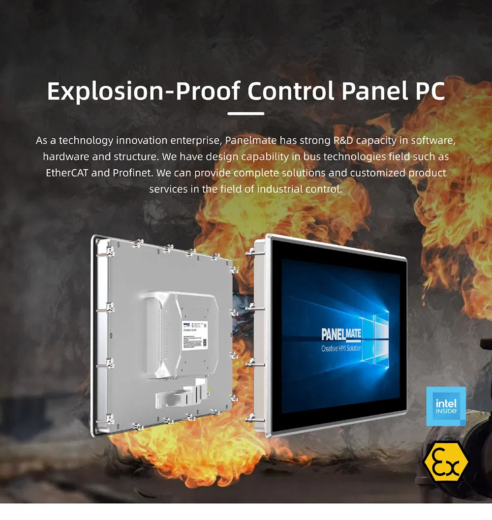 12.1 Inch Industrial HMI Panel PC Atex-Ex Touchscreen I3 7100u 4G RAM Explosion Proof All in One Panel PC