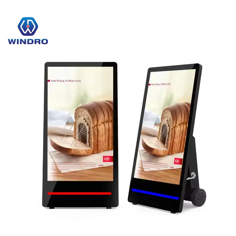 32 43 55 Inch Outdoor Digital Signage Poster High Brightness LCD Screen Video Display Ad Player Waterproof Foldable Portable Advertising Equipment Battery