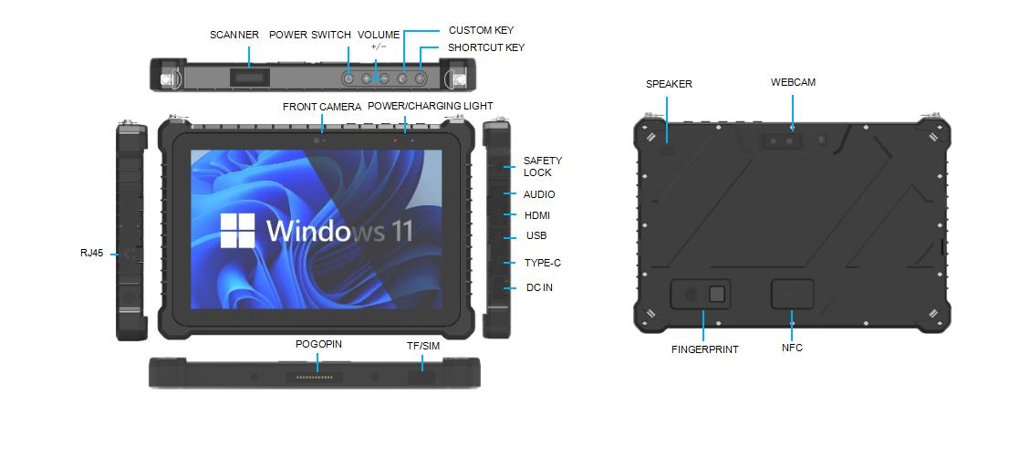New Design 10inch Windows 10 Rugged Tablet Computer Explosion-Proof Waterproof IP67