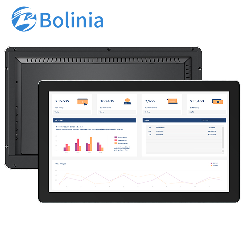 Factory 19" 19.2" Industrial Panel PC Computer for Wall Embedded IP65 Waterproof Fanless Aluminum Frame