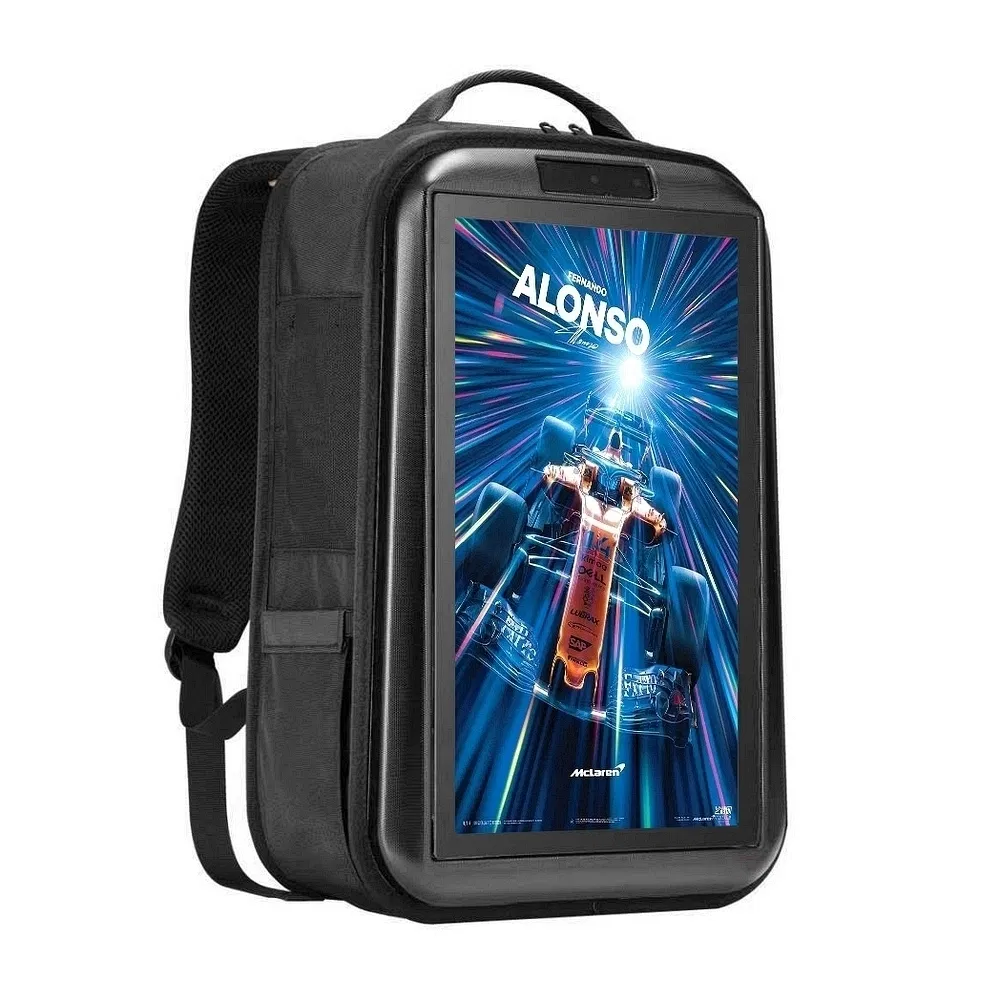 High Brightness Battery-Powered Outdoor Digital Advertising LCD Backpack Monitor Display for Advertising Agencies