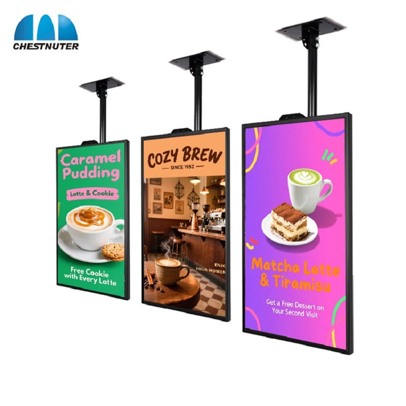 Chestnuter Semi-Outdoor LCD Display Monitor Shop Window Facing High Brightness Electronic Player Rope Hanging Advertising Display