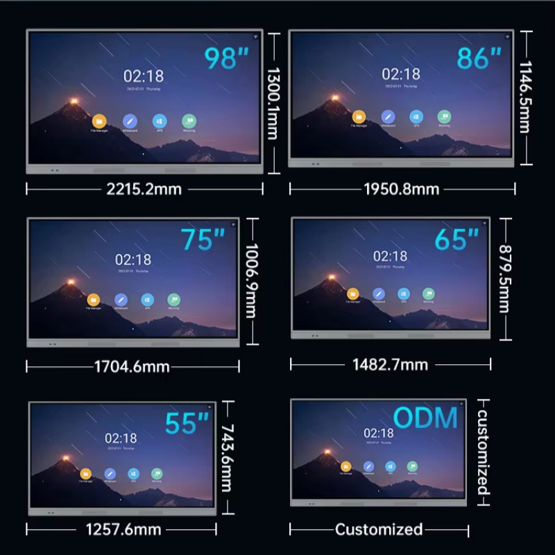 Smart Interactive Flat Panel Display with Android and Windows Features