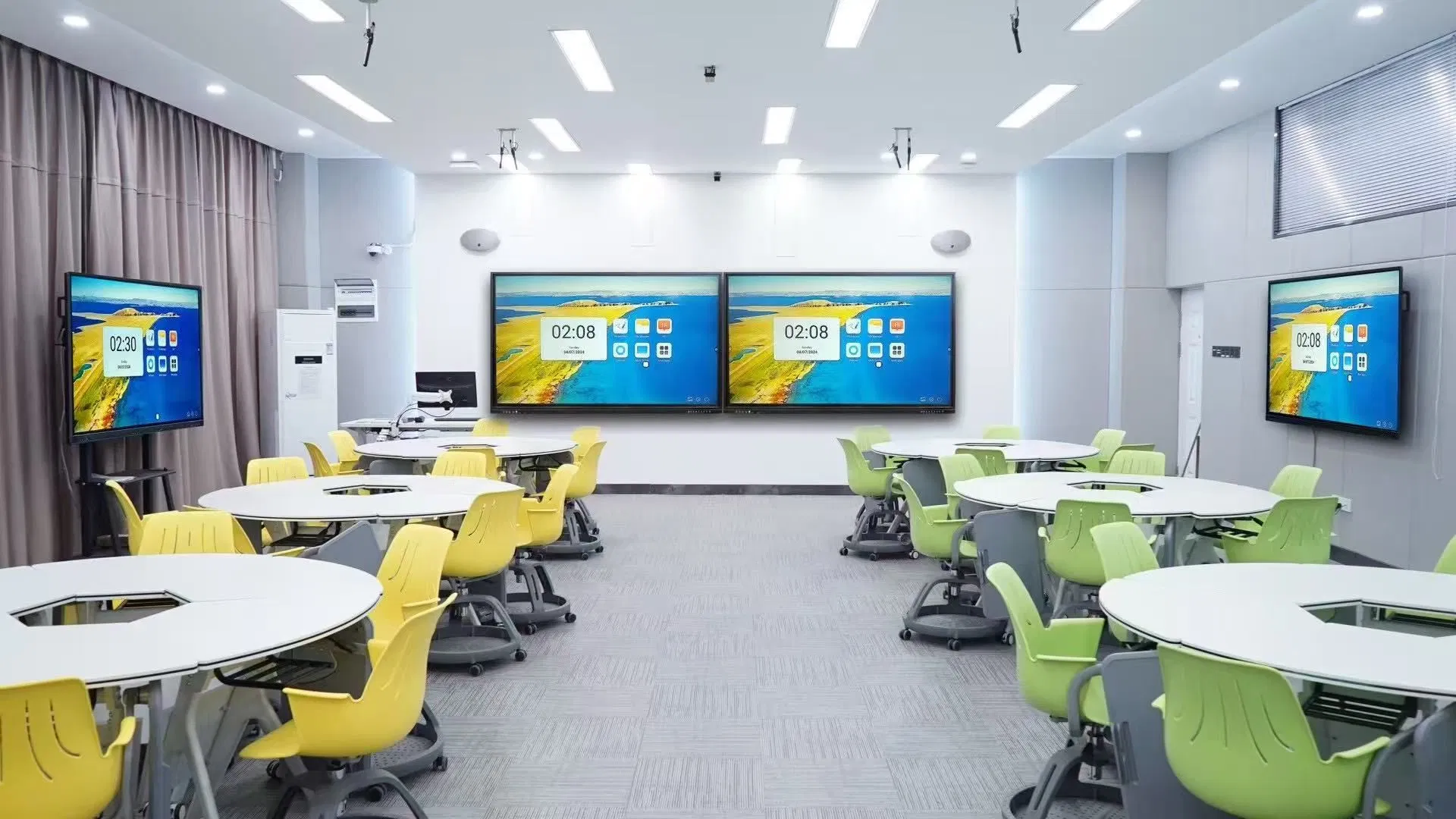 Dual System White Board Remote Conferencing Mobile Digital Interactive Flat Panel