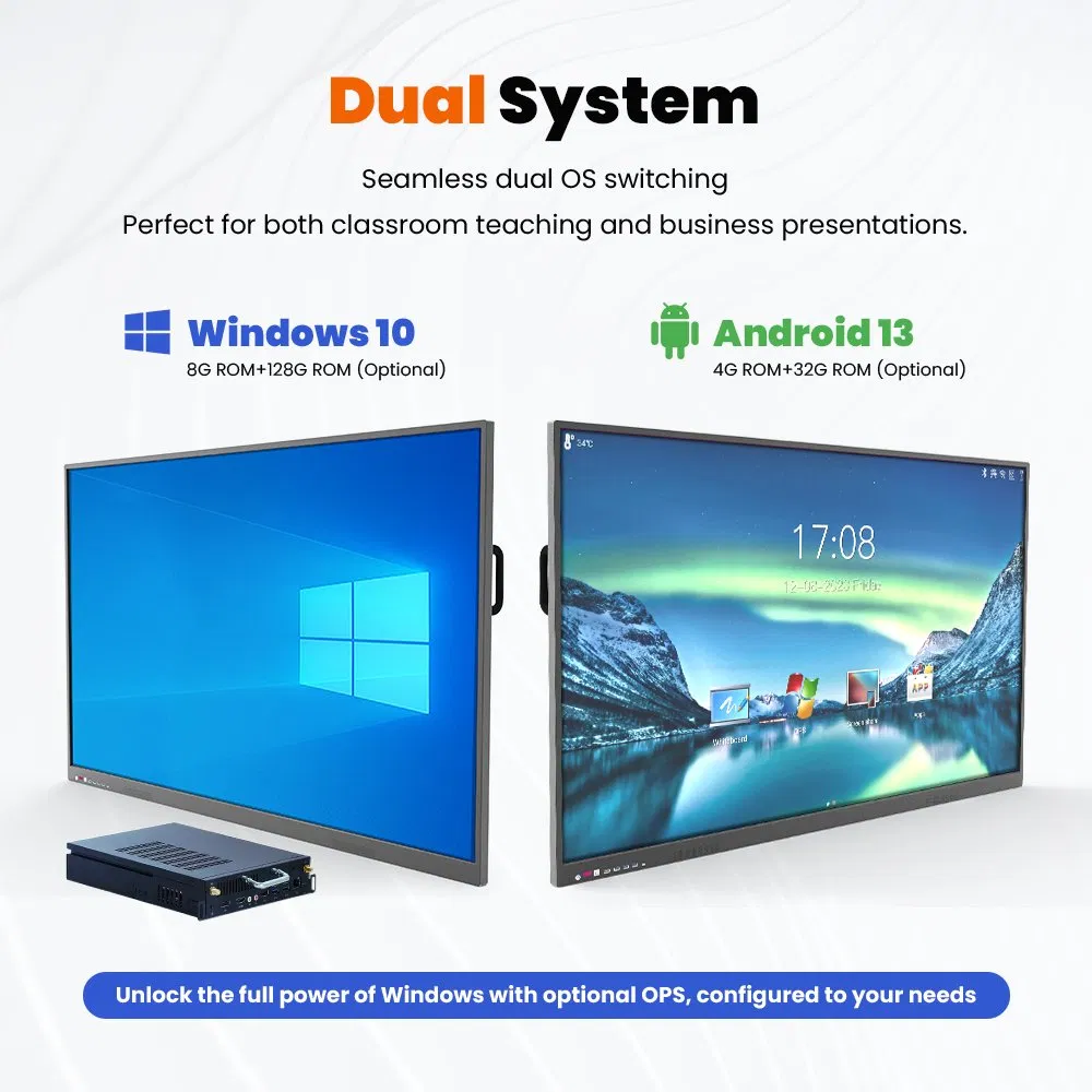 75 Inch Touch Screen Interactive Flat Panel All in One Smart Board for School Education