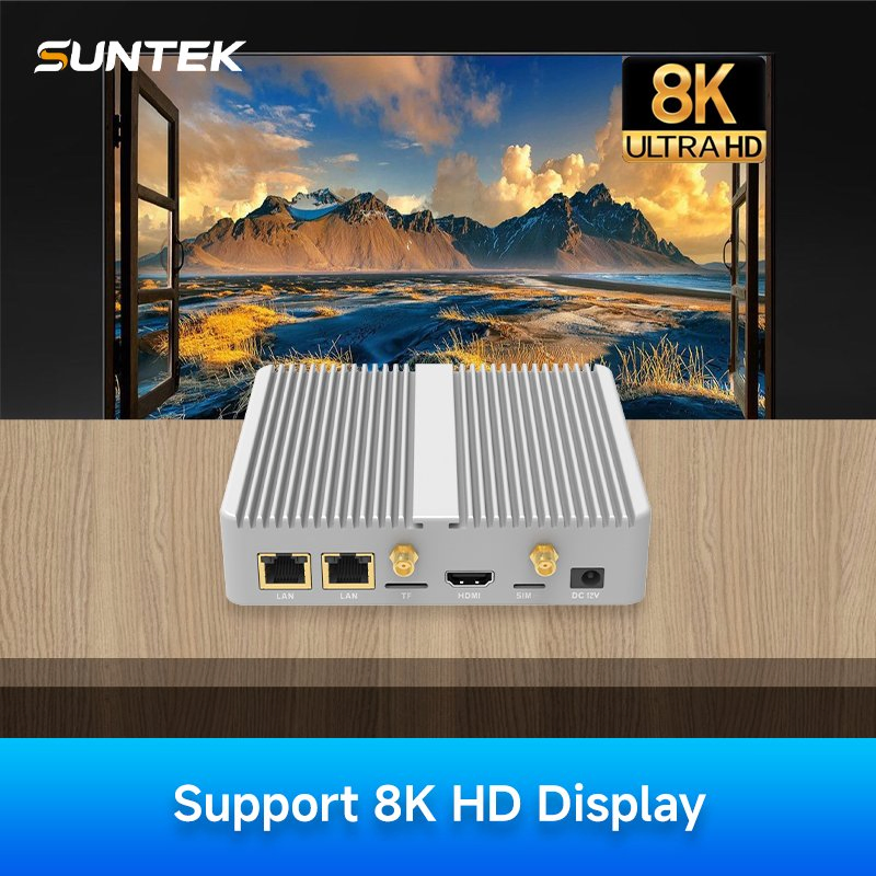 Suntek Edge Ai Box - Fanless Metal Industrial PC SA7 4G LTE/Wi-Fi, Rugged for Harsh Environments