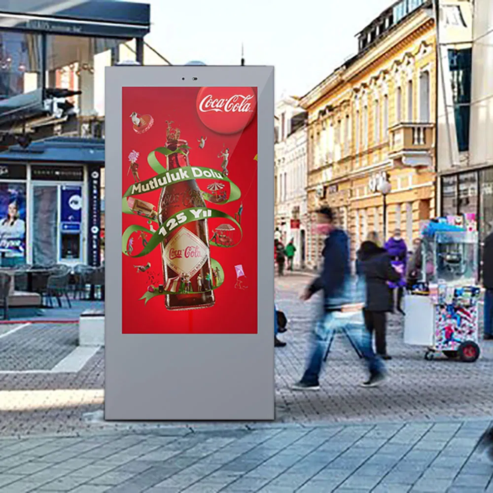 New Product 65/75 Inch 2500nits Single Side Floor Standing Outdoor Totem Digital Signage High Brightness LCD Advertising Display