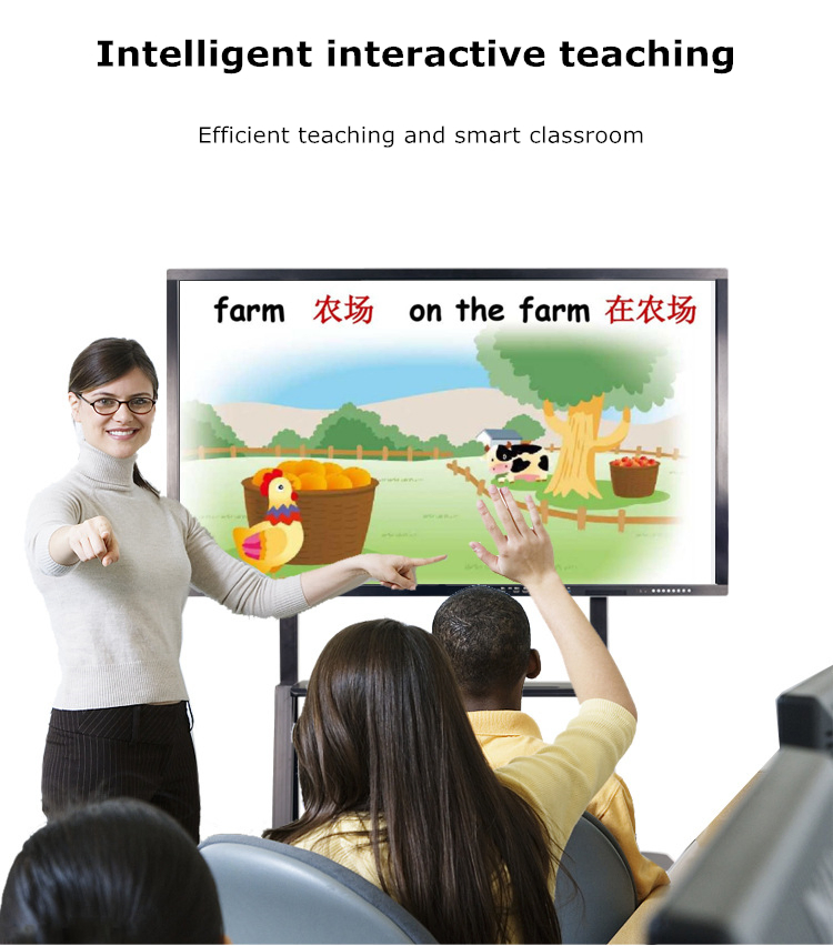 OEM 55" 65" Inch UHD 4K Display Smart Flat Touch Panel Education Interactive Digital Whiteboard System for Kids
