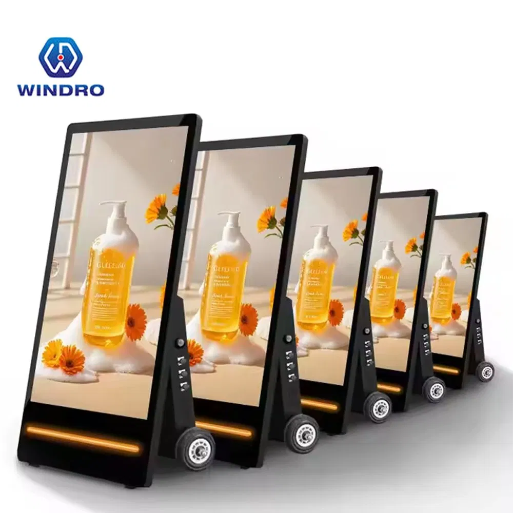 32 43 55 Inch Outdoor Digital Signage Poster High Brightness LCD Screen Video Display Ad Player Waterproof Foldable Portable Advertising Equipment Battery