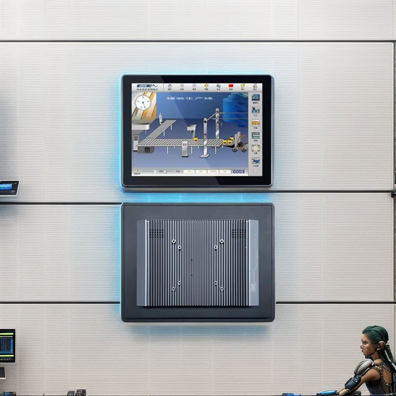 Full Aluminium Alloy Housing 10'' 12'' 13'' 15'' 17" Inch Embedded Fanless Industrial Touch Screen Panel PC Aio Computer for HMI Automation