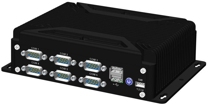 Industrial-Grade Fanless Edge Computing Gateway Aluminum Die-Casting Body J4125/J6412 Quad-Core 6*Serial+Dual Gigabit Ethernet 9-36V Wide Voltage