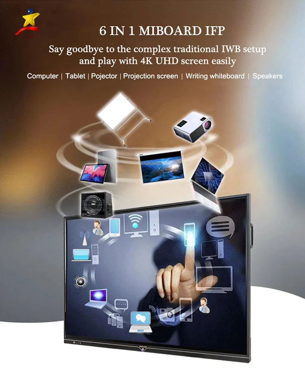 86 Inch Infrared LED Touch Computer Touch Interactive Board Miboard Kiosk Conference Meeting Flat Smart Whiteboard Display LCD Screen Panel OEM ODM