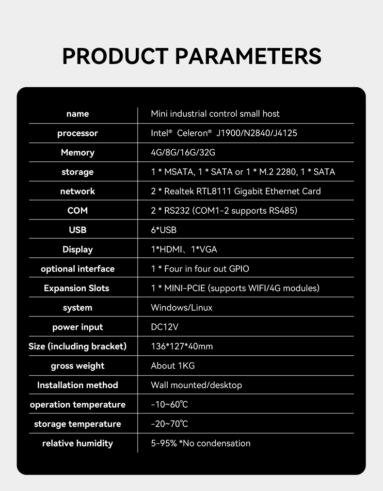 Industrial Mini PC with High Quality and Reliable 19V Power Input