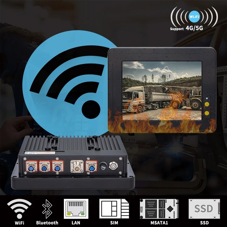 8.4 Inch Waterproof Embedded Fanless Industrial in-Vehicle Car Computer Win10 11/Linux Android for Intelligent Transportation