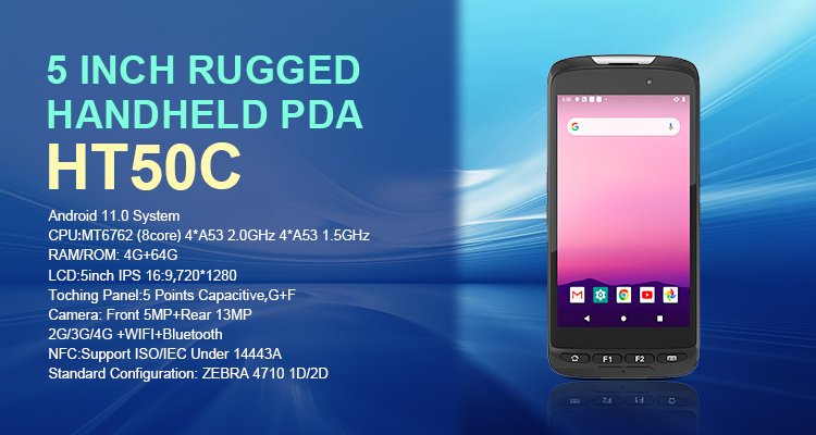 5 Inch Rugged Handheld Android 11.0 Data Collector Terminal for Logistic Ht50c