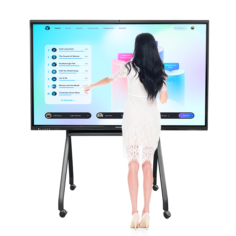 Dual System White Board Remote Conferencing Mobile Digital Interactive Flat Panel