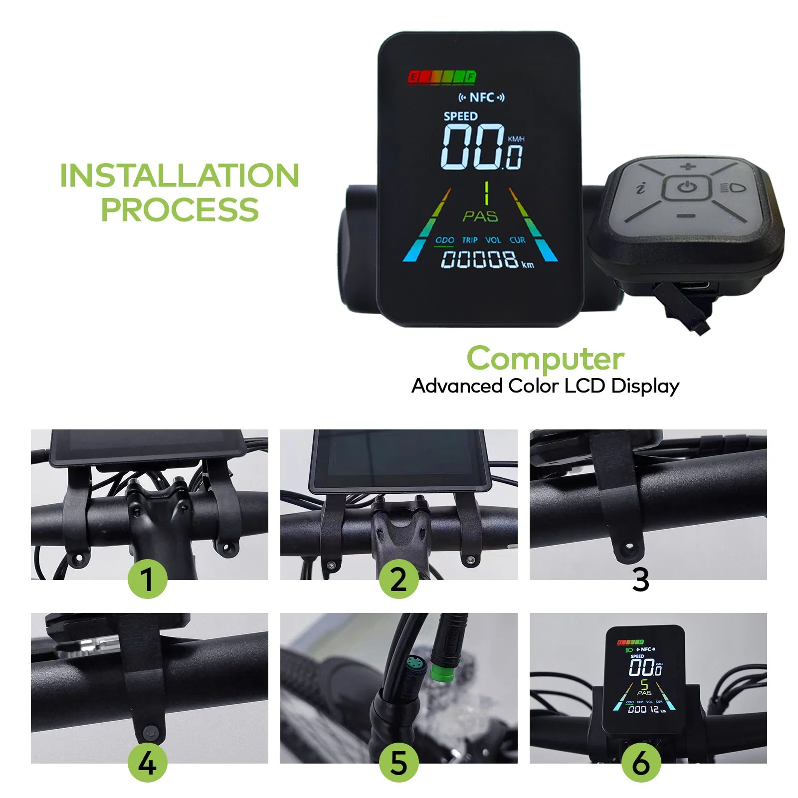 Rugged Ebike Screen for Leisure Rides with Bicycle Speed Mileage Computer