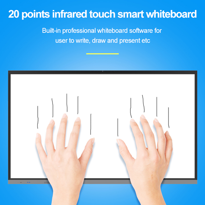 4K Ultra Thin 65 Inch Interactive Smart LED Conference Machine P1.875 All-in-One LED 4mm AG Tempered Glass All-in-One Display