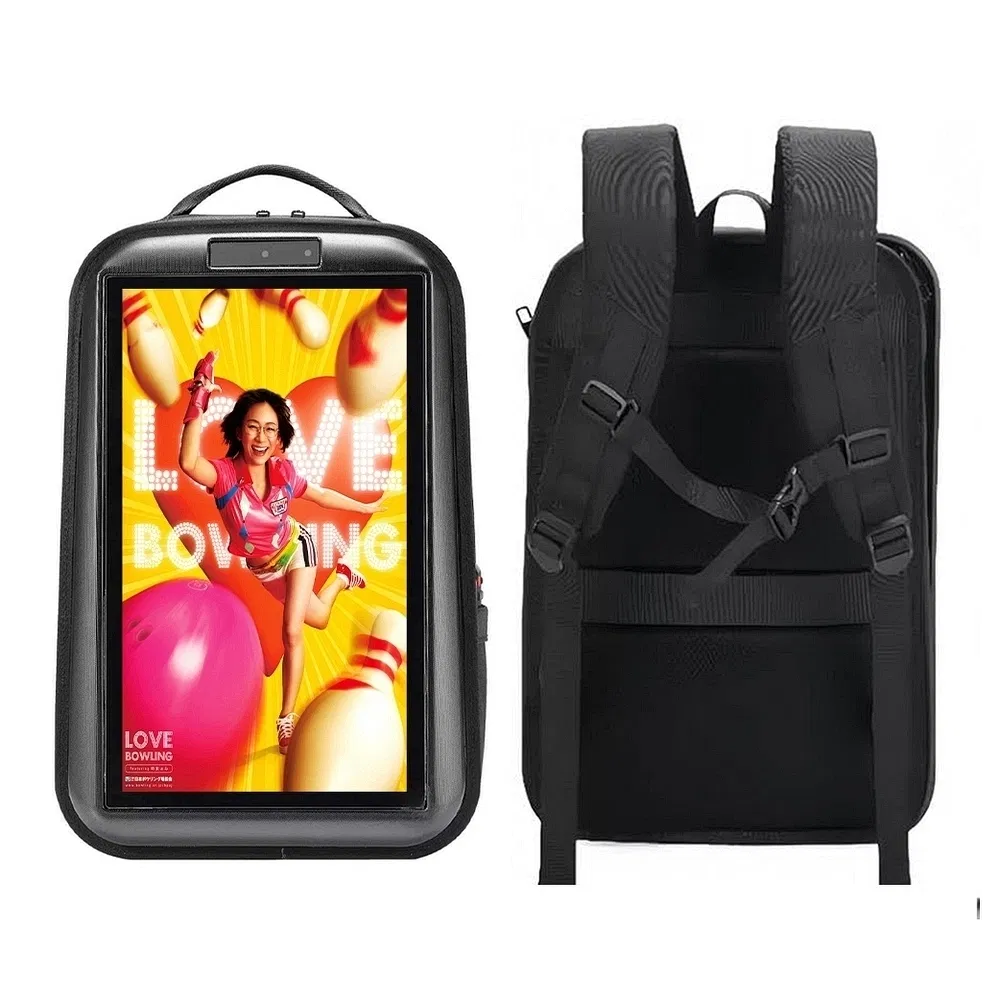High Brightness Battery-Powered Outdoor Digital Advertising LCD Backpack Monitor Display for Advertising Agencies