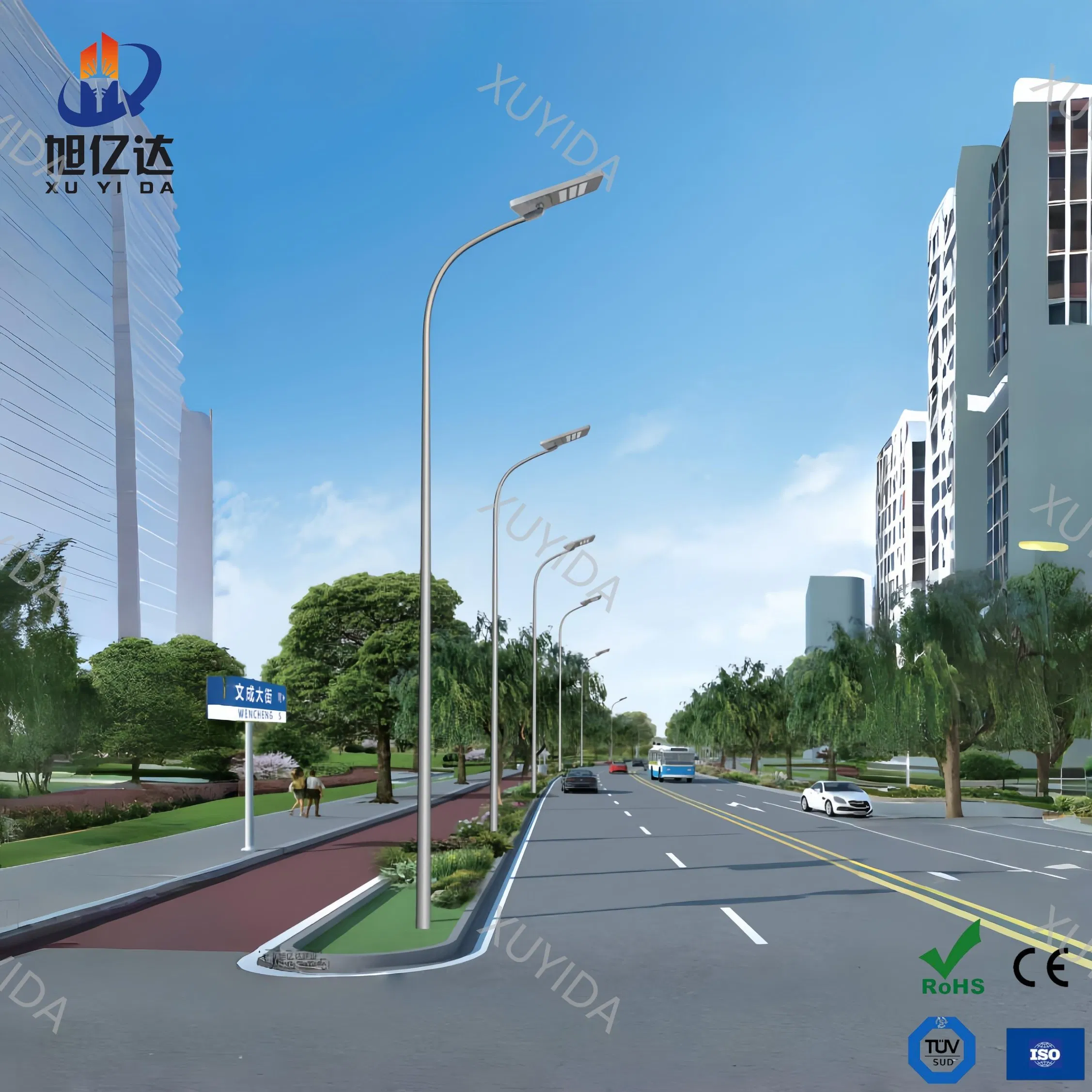 Chinese Manufacturer All in One LED Solar Street Light with Lithium Battery