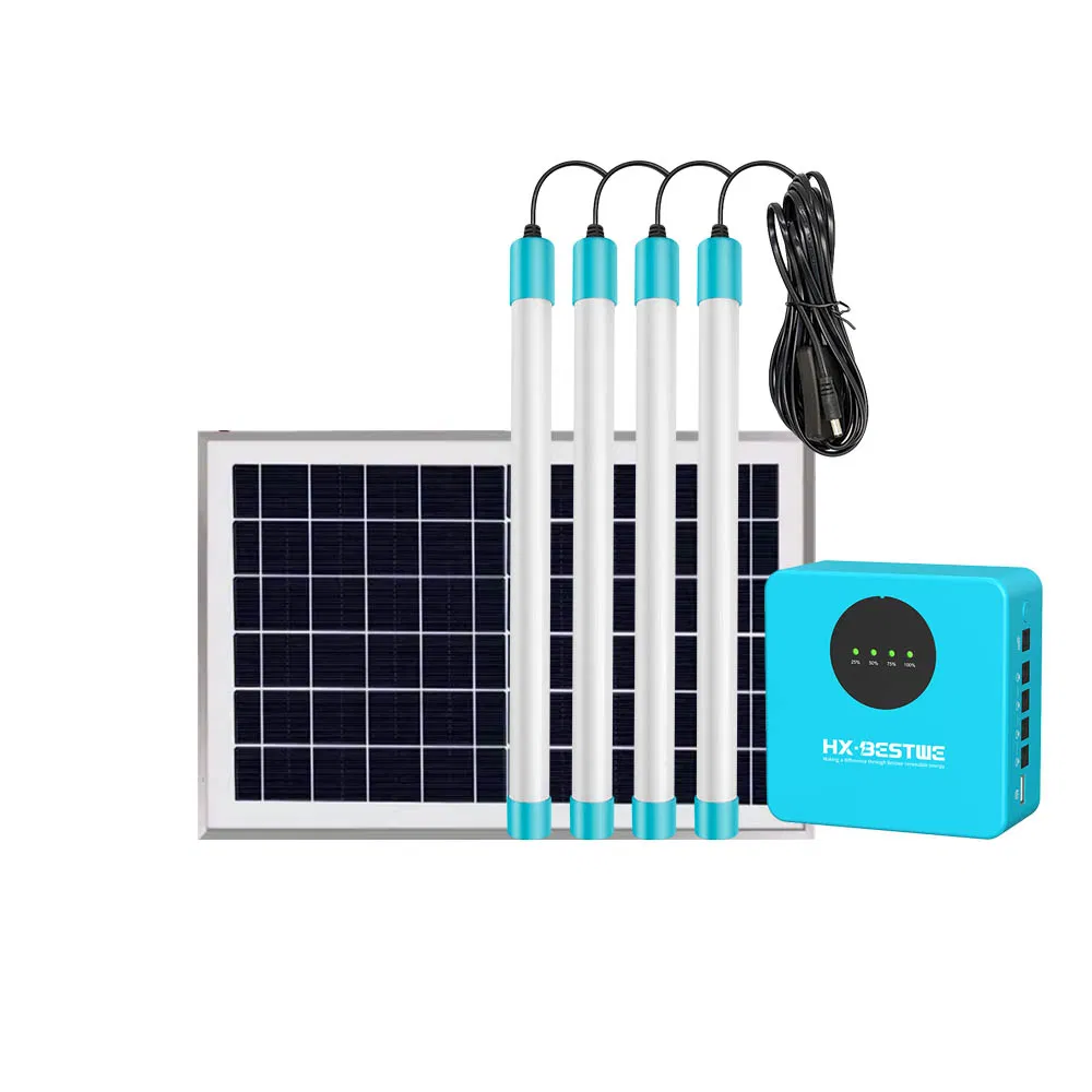 Solar Panel System Le Tube Light Mobile Charging Energy Storage Portable Household Camping Emergency Lighting