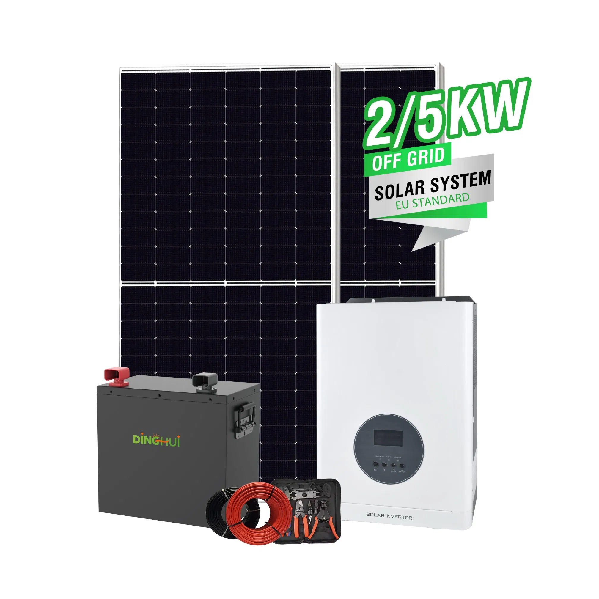 5kw 10kVA Full Set off Grid Solar Power System Home Kit 10kw Solar Storage System Hybrid with 200ah Lithium Battery
