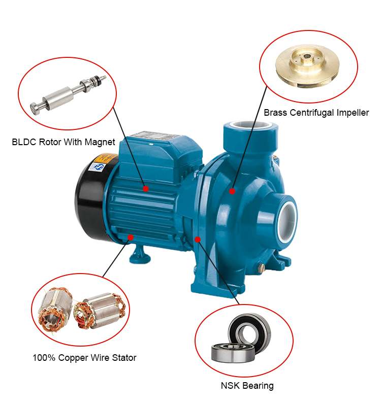 48V 550W 6m3/H 30m 1.2 Watt Domestic Solar Surface Pump Power Bank Et Meter/Solar System Designing for 7.5HP Submersible Pump