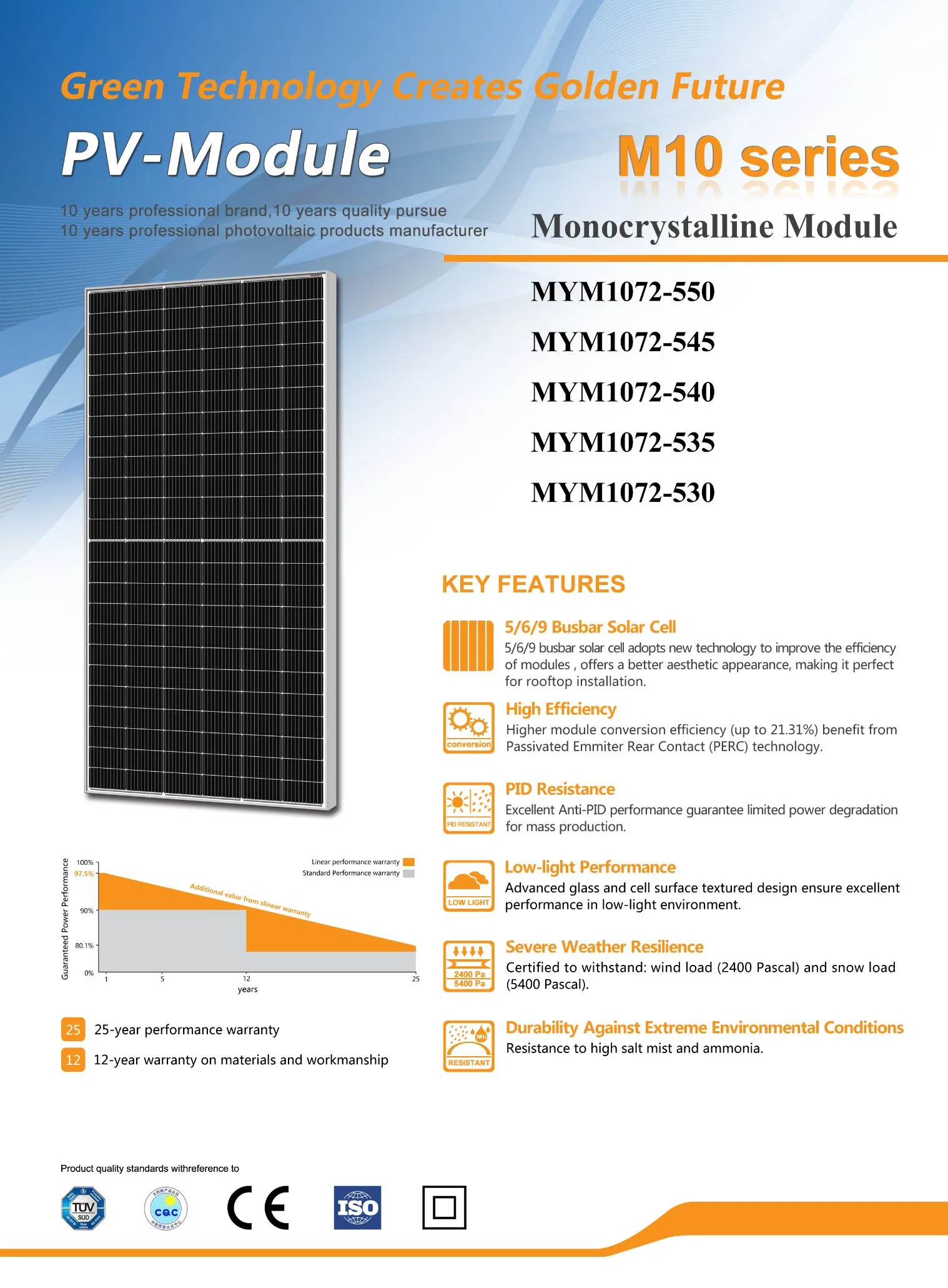 Home Use 10kw Hybrid Solar Electricity Energy Power Systems Photovoltaic Panel System T-Solar Panel System