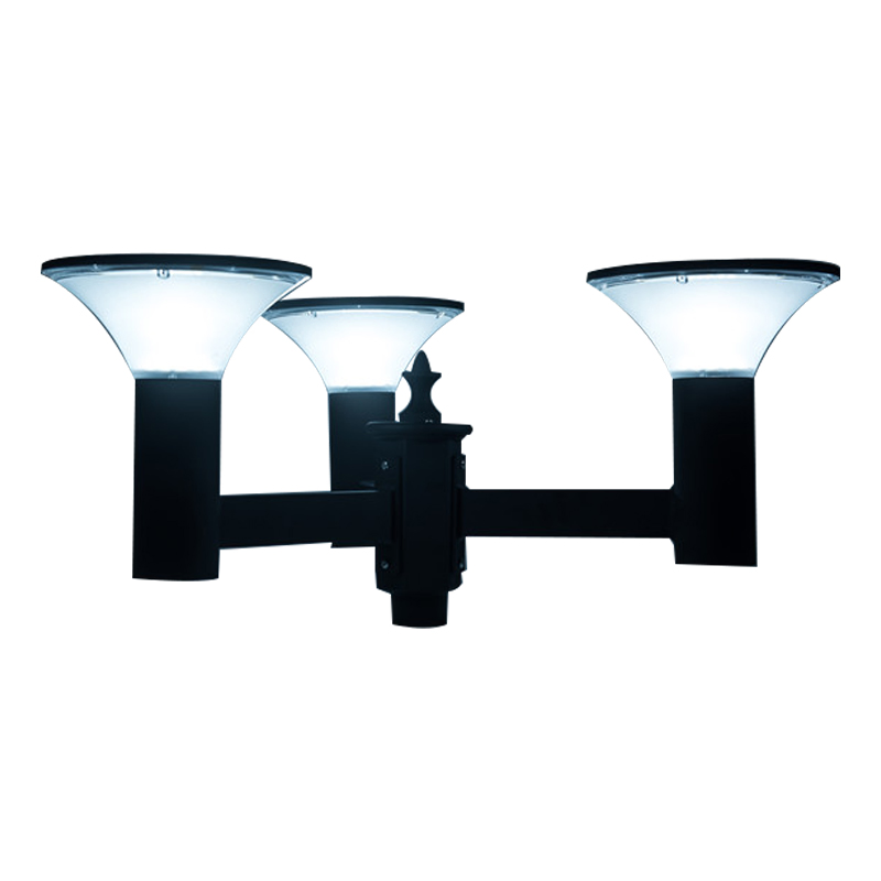 Wire Free Triple Lantern Heads IP67 Garden Light, Waterproof 15W Easy DIY Installation Anti-Corrosion Solar Charging System Square Lighting.