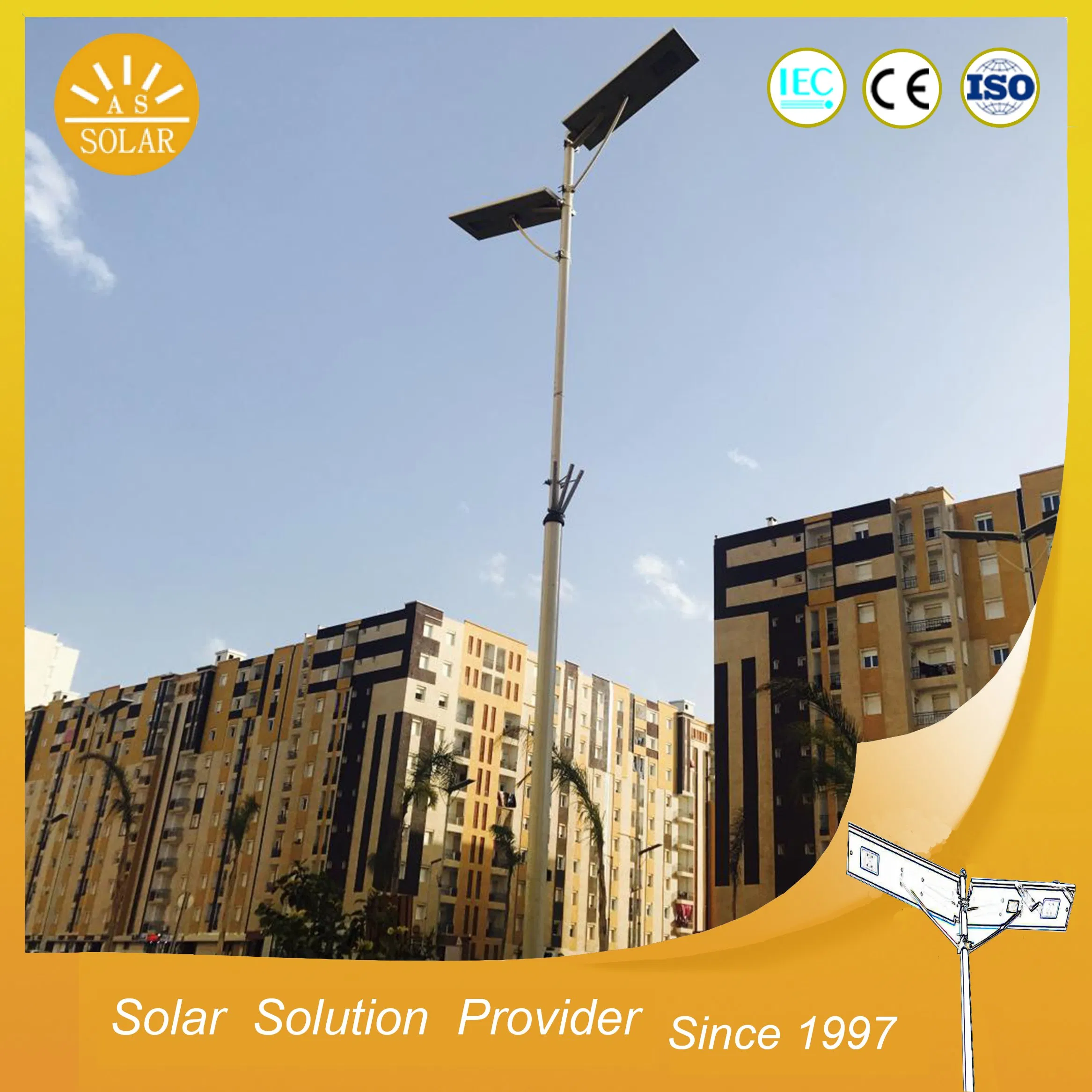 Factory Direct IP65 CREE Chip 50W Solar LED Street Lighting