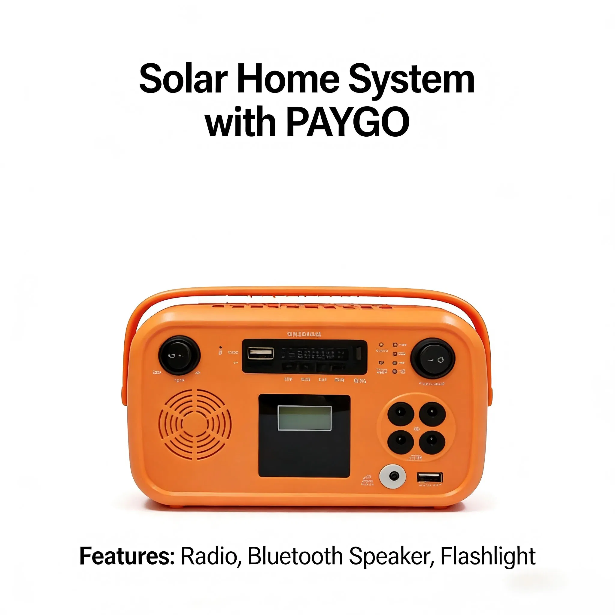 Solar Home System with Radio/Bluetooth Speaker/Flashlight/ LED Bulbs Paygo