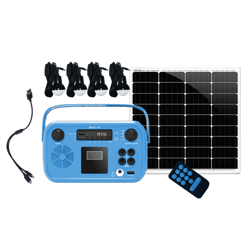 Solar Home System Pay as You Go Radio/Bluetooth Speaker/Flashlight/ LED Bulbs Functions